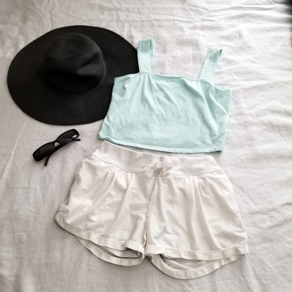 PrAna Breathe White Running - Workout Shorts